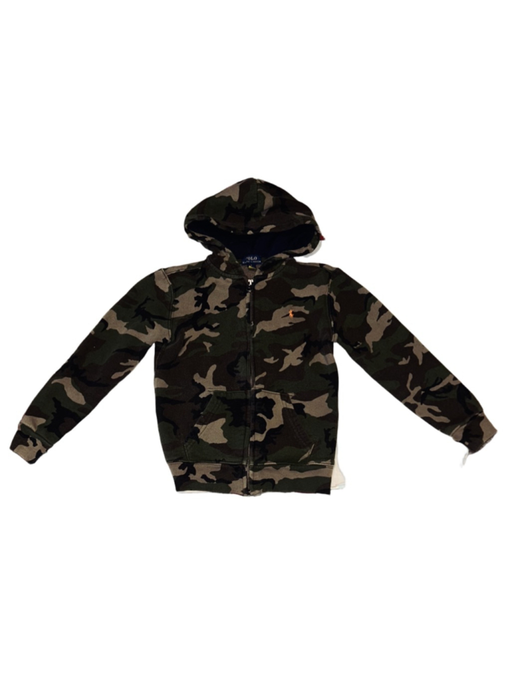 Boys Polo Ralph Lauren Camo Full-Zip Hoodie Size 7 Green Brown
